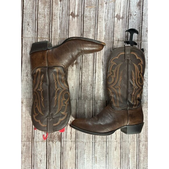 Nocona Oily Toro two tones Cowboy Boots Size 11.5 3E color brown made in Usa - Picture 4 of 9